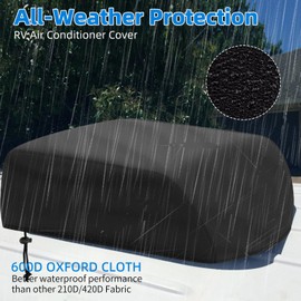 NICENEEDED RV Air Conditioner Cover 43" L x 30" W x 15" H, RV Air Conditioner Winter Cover Oxford Camper Trailer Air Cover with Drawstring, AC Dust Proof Protective Cover Accessories