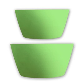 Realm Large Bamboo Bowl Set (Kale Green Painted Exterior) | 12" and 10" Diameter Serving Bowls Perfectly Suited for Snacks, Fruits, Salads, and Pasta