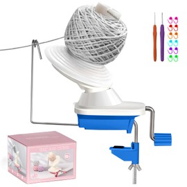 Bobinadora de Hilo, Bobinadora de Bolas de Hilo Antideslizante para Hacer Bolas de Hilo Ordenadas de Manera Eficiente, para Bolas de Hilo de Fibra y Lana, Regalo para los Amantes del Tejido (Azul)