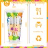 Jenaai 24 Pack 24 oz Plastic Tumblers with Lids and