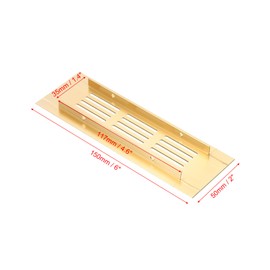PATIKIL 6 x 2 Inch Door Air Vent Cover, 2pcs Aluminum Grille Ventilation Cover Louvered with Mounting Screws for Cabinet Wardrobe Door, Gold Tone