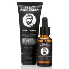 Percy Nobleman Beard Starter Kit, A Beard Grooming Kit Containing Beard Oil and Wash, suitable as a stocking filler, 30ml / 75ml