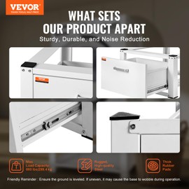 VEVOR Laundry Pedestal 27" Wide 14.4" Height, Washer And Dryer Base Stand Platform Universal Fit 660lbs Capacity, Heavy Duty Multi-Functional Base for Washing Machine with Drawer & Rich Accessories