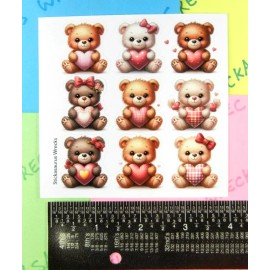 Stickasaurus Wrecks Teddy Bears & Hearts Sticker Sheet Style 2