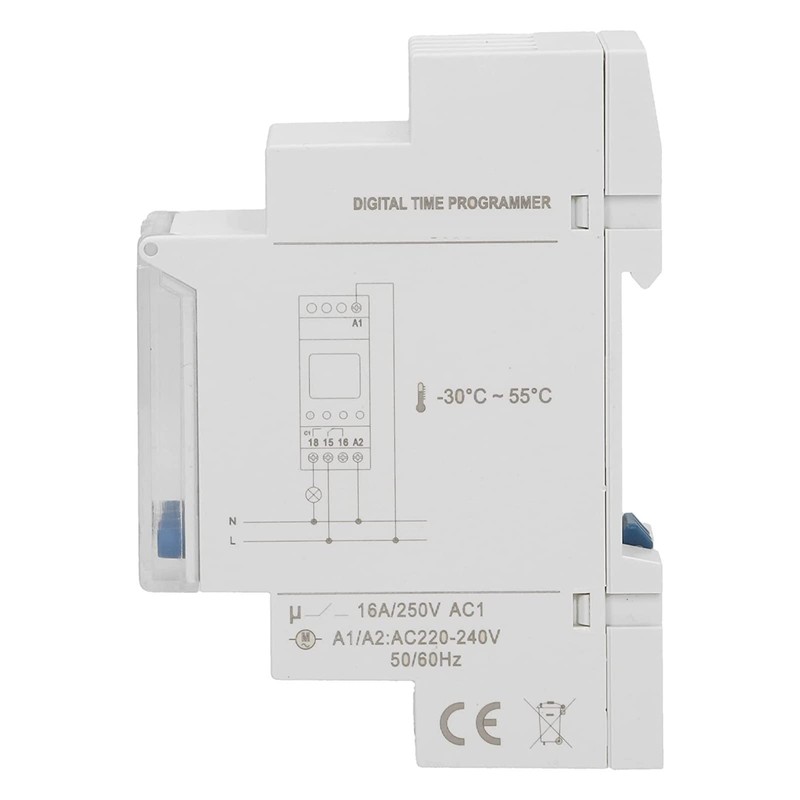 TH-35 LCD Digital Timer, DIN Rail, 1 Channel, 52 Programmes