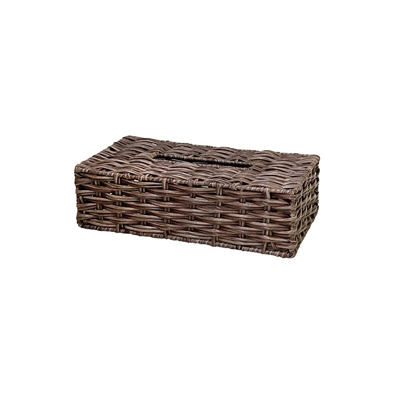 Daikai Talk Faux Lattan Tissue Case, Dark Brown, W10.6 x