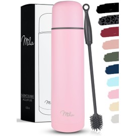 Milu Thermal Flask, Thermal Jug, 1 L, 750 ml, 500 ml, Insulated Stainless Steel Drinking Bottle, 100% Leak-Proof, Double Wall Insulation (Pink, 1000 ml)