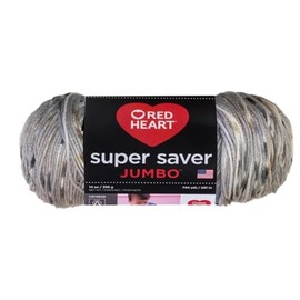 Red Heart Super Saver Jumbo Speckle Dusty Grey Yarn - 1 Pack of 283g/10oz - Acrylic - 4 Medium (Worsted) - 482 Yards - Knitting/Crochet & Amigurumi