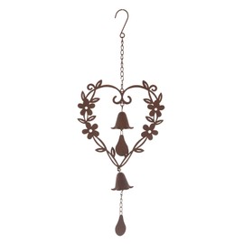 Ganz Hanging Musical Windchime Decorative Outdoor Garden Ornament 25.5 Inch Metal Floral Heart and Bells