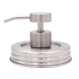 Mason Jar Lifestyle Satin/Brushed #2 Stainless Steel Threaded Soap Pump Lid | Hand Soap Pump Top/Lotion Dispenser Pump Replacement Lids for Mason Jars (Wide Mouth)