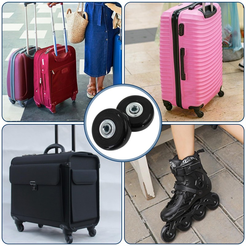 AcbbMNS 4 Pcs Luggage Suitcase Replacement Wheels 50mm x 18mm,