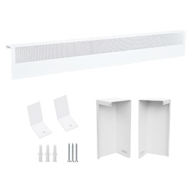 4FT Baseboard Heater Cover with Left and Right End Covers,Galvanized Steel Material That is Easy to Install,Used for Replacing The Old Bottom Plate Heating Cover