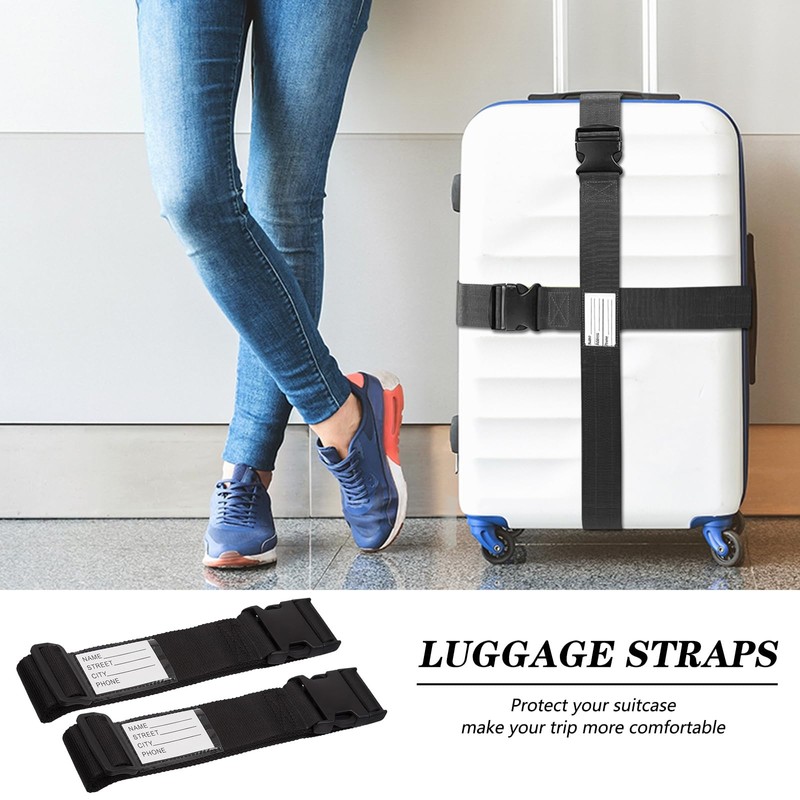 2 Pack Luggage Straps, Adjustable Luggage Straps for Suitcases, Heavy