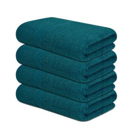 Textila Cotton Bath Towels - 27x52 Inches - Pack of 4 - Green Color - Soft and Absorbent Towels for Bathroom, Gym, Pool, Spa, Hotel, Home & Hair Wrap Use
