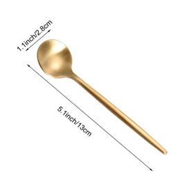 IMEEA Espresso Spoons SUS304 Stainless Steel Gold Coffee Spoons for Dessert, Coffee, Appetizers, 5.1-Inch, Set of 6 (Gold)