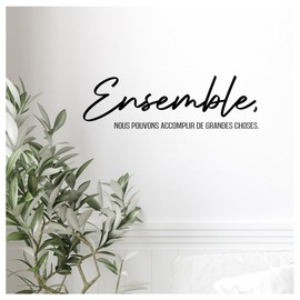 "Ensemble, Nous Pouvons Accomplir De Grandes Choses" Wall Decal - Matte Black - 23" x 7" French Quote Vinyl Art for Office or Workspace Decor