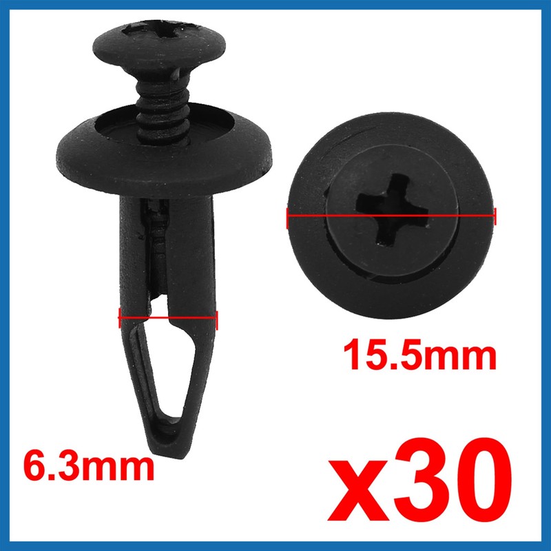 A ABSOPRO 30 Pcs 6.3mm Retainer Clips Plastic Rivets Mud
