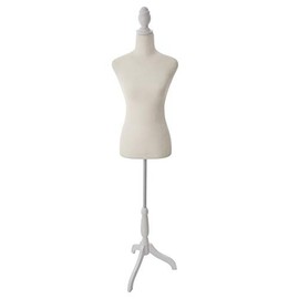 Female Dress Form Mannequin Torso Body with Adjustable Tripod Stand Dress Jewelry Display (Beige)