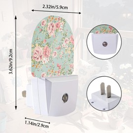 Vintage Chic Rose Night Light,Night Lights Plug into Wall with Dusk to Dawn Sensor,Lamp for Bedroom Bathroom Hallway Nightlight for Women Girls