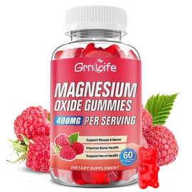 Gomitas de óxido de magnesio de 400 mg, suplemento masticable para adultos y niños, para fortalecer los nervios y los músculos, veganas, sabor a...   