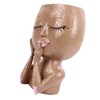 Girl Head Flowerpot Fadeless Durable Resin Face Planter Decorative Succulent