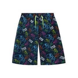 Harry Bear Boys' Gaming Swimming Shorts, black