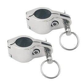 SHENGHUISS 2 Pcs 1" Bimini Top Jaw Slide Fittings Marine Hardware Stainless Steel 316 Hinged Rail Mount for 1" Pipe with Boat Pin & Cam Clamp