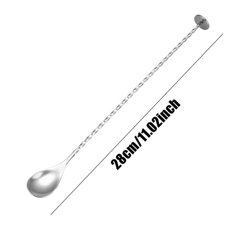 HJUWANG 2 Pack Bar Long Handle Spoons Stainless Steel Bartender