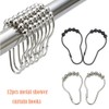 Shower Curtain Hooks Rings Metal Rust Free Polished Chrome Bathroom