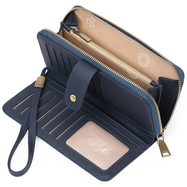 GAEKEAO Wallets for Women RFID Blocking Leather Zip Around Ladies