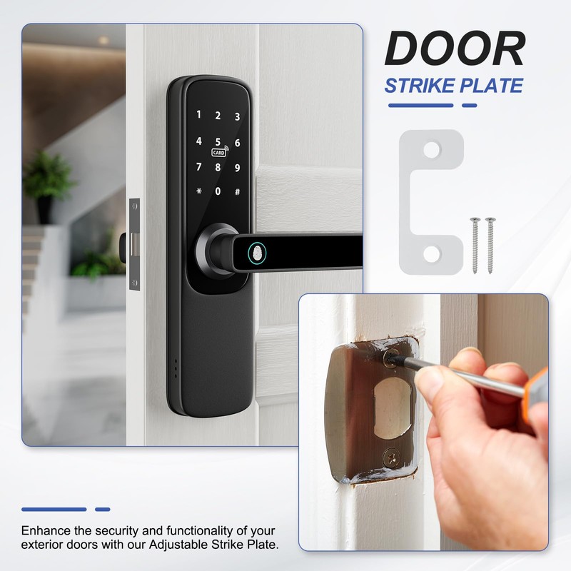PATIKIL 1" x 2.24" Deadbolt Strike Plate, 1 Set Adjustable