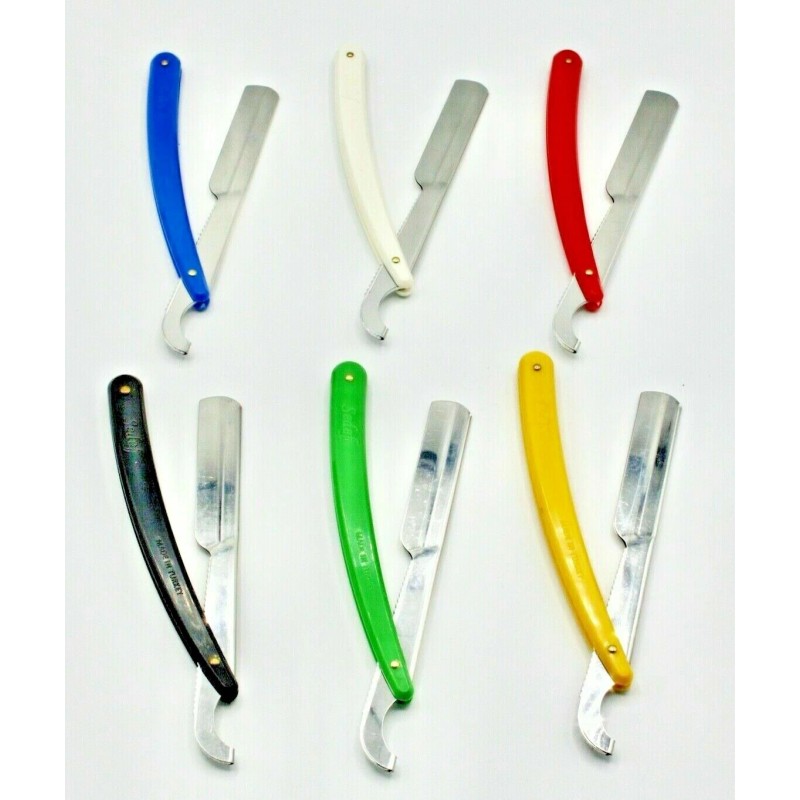 sedef 6 pcs Turkish Style Sedef Black Straight Razor Mix+100