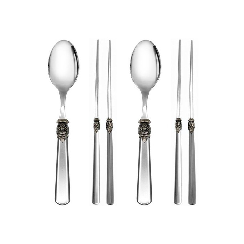 (EME) EME Napoleon Korean Spoon + Chopstick 2-Person Set /