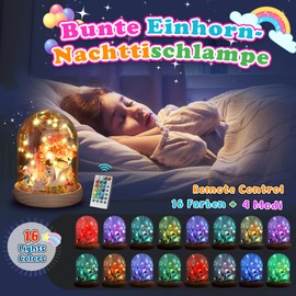 Dislocati DIY Unicorn Night Light Children - Unicorn Gift for Girls 3-10 Years - Craft Set Children - Light with 16 Colours + 4 Modes, Safe Timer, Brightness Adjustable - Girls Toy