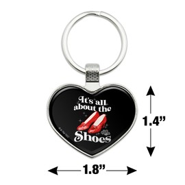 GRAPHICS & MORE The Wizard of Oz All About the Shoes Keychain Heart Love Metal Key Chain Ring