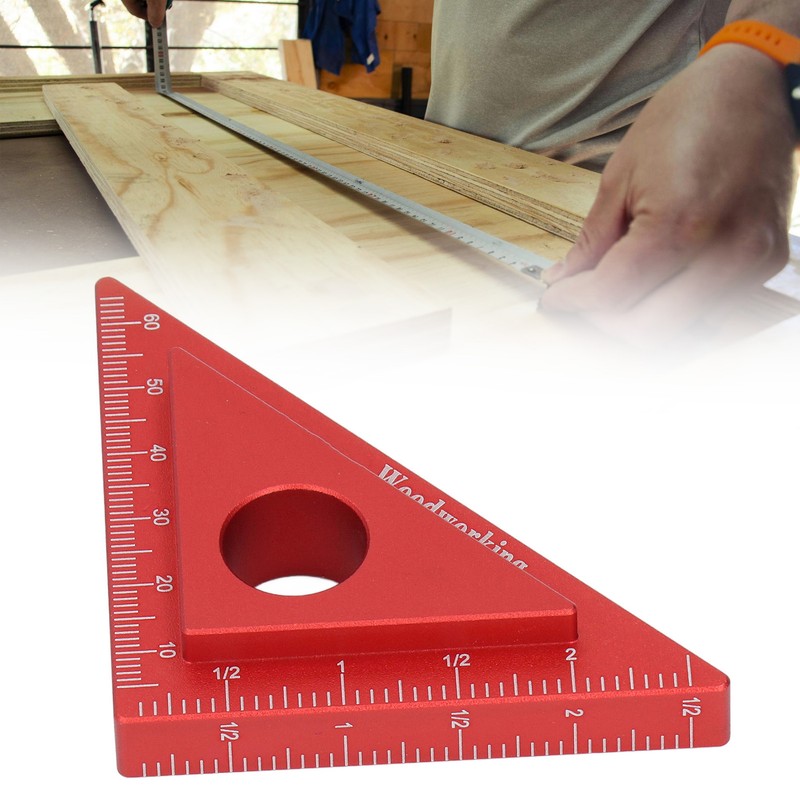 45/90 Degree Aluminum Alloy Angle Ruler High Accuracy DIY Woodworking