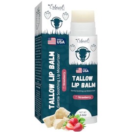 Bálsamo labial de sebo de ternera, cera de abejas natural de sarga, crema hidratante hidratante alimentada con pasto de bisonte, bálsamo para el cuidado de los labios, alivia los labios agrietados
