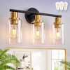 DLLT 3-Light Bathroom Light Fixtures: Black and Gold Modern Vanity