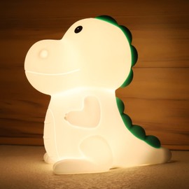 WolinTek LED Nachtlicht Baby,Dinosaurier Silikon Nachtlicht Kinder USB-Aufladung, Nachttischlampe Babyzimmer mit 7 Lichtwechsel & Tap Control,Silikon Kinderzimmer Lampe,Dino Stilllicht Dimmbar