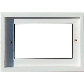 15cm x 4.8cm Hand-painted Italian Red Rose Ceramic House Numbers Tiles, Letters & Frames (White 4 Tile Frame)