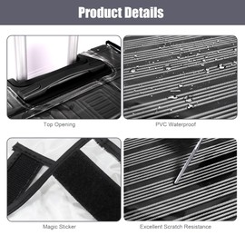 Vecibel Suitcase Covers 20 Inch Travel Suitcase Protective Cover Luggage Cover Transparent Suitcase Protective Cover Waterproof Washable Suitcase Protective Cover