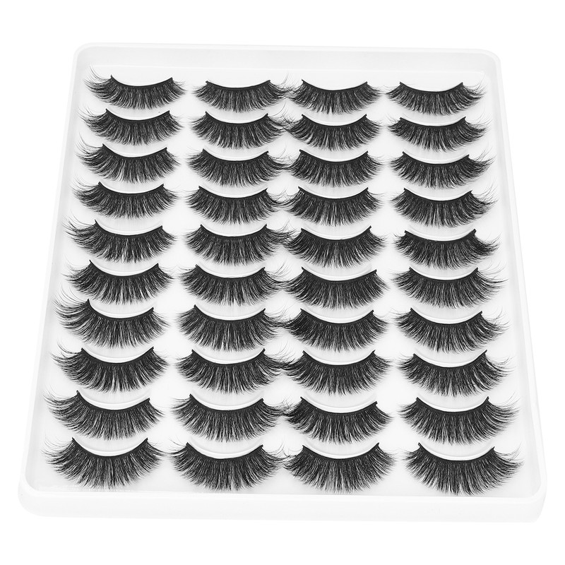 20 Pairs Makeup False Lashes Salon Long Curly Thick ThreeDimensional