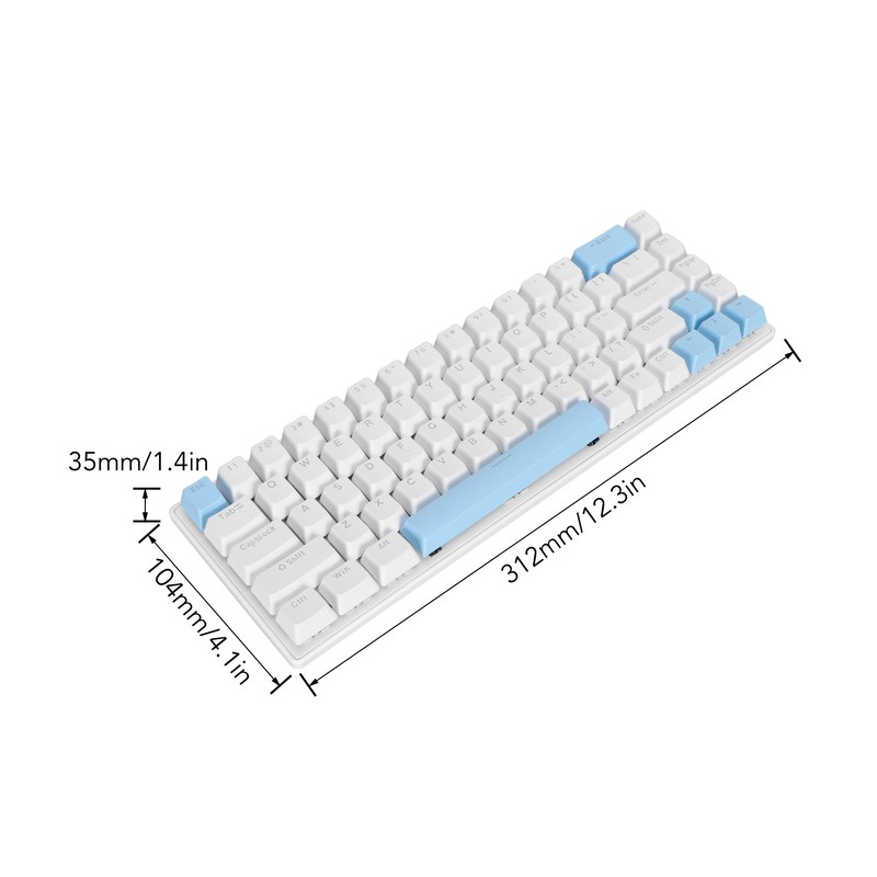 Mechanical Keyboard 68 Keys RGB Backlight Compact Wired Keyboard with