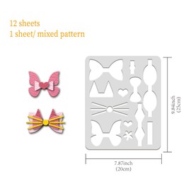 FINGERINSPIRE 12 Pcs Leather Bow Tie Template Sets Plastic Bows Bowknot Making Template Reusable Plastic Earring Dies Template Cutting Stencils for Bow Tie Hairpin Making DIY Craft and Gift Wrapping