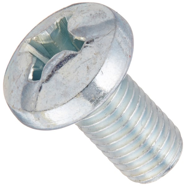 Small Parts Steel Machine Screw, Zinc Plated Finish, Pan Head,