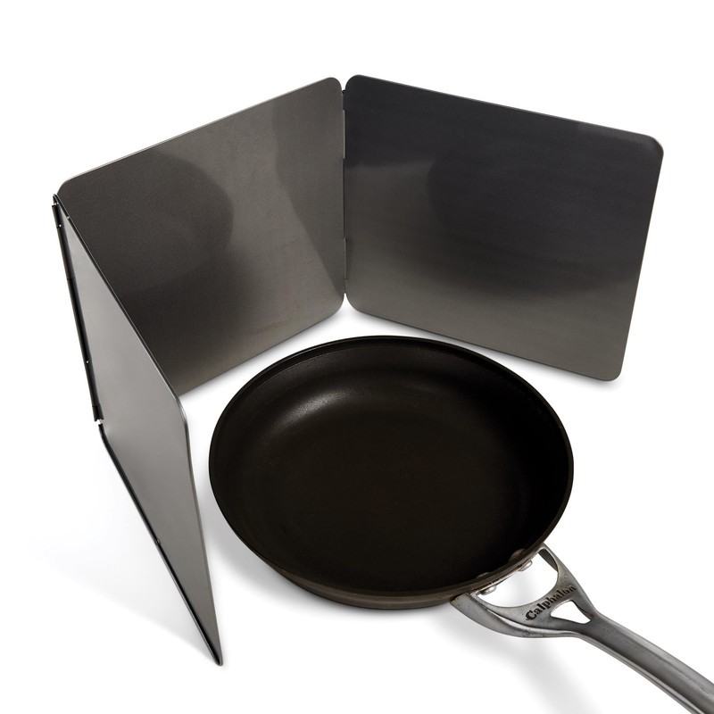 HIC Kitchen 3-Sided Splatter Guard, Non-Stick Carbon Steel, Heat Safe,