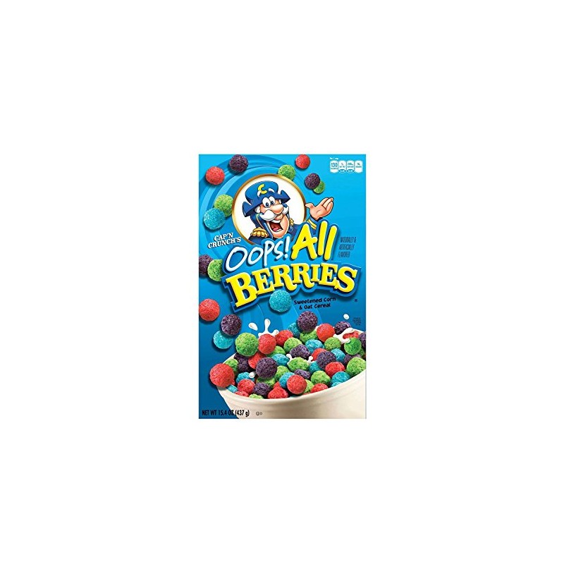 Cap'n Crunch's Oops All Berries Cereal 15.4 Oz (Set of