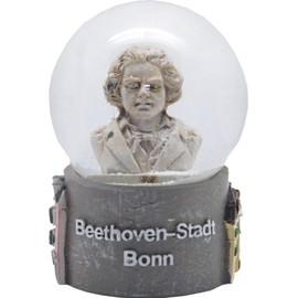 Schneekugel Souvenir Beethoven Stadt Bonn | B: 65mm H: 85 mm | Reiseandenken Deutschland Mitbringsel Schüttelkugel Geburtshaus Beethoven | 30066