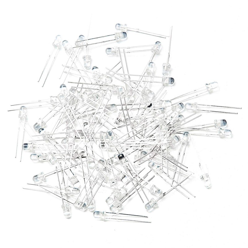 Chanzon 100 pcs 3mm Red LED Diode Lights (Clear Round