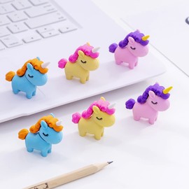 Ranvi 30 PCS Unicorn Erasers, Mini Erasers for Kids Play Prize Party, Carnival and School Supplies